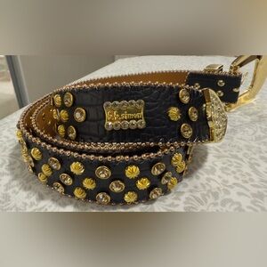 Black and Gold Embellished Belt BB Simón